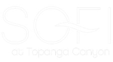 The image is a logo for SGF at Topanga Canyon.
